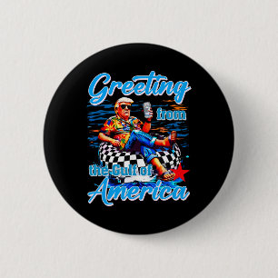 Greeting From The Gulf Of Usa America Trump Patrio Button