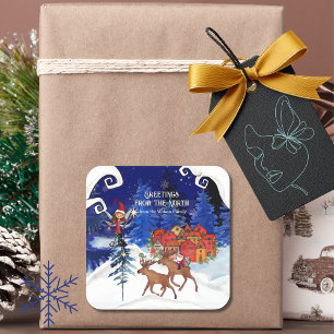 Greeting from the North Moose Village Square Sticker