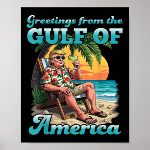 Greeting From The Patriotic Gulf Of Usa America Poster