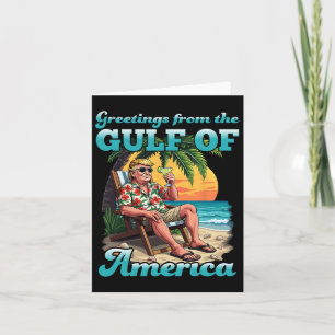 Greeting From The Patriotic Gulf Of Usa America Re Card