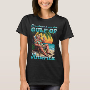 Greeting From The Patriotic Gulf Of Usa America Re T-Shirt