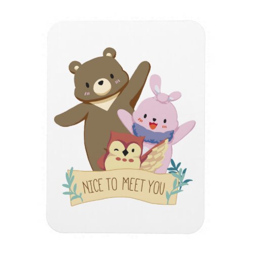 Greeting From Trio in Forest _ Nice To Meet You Magnet