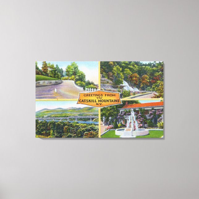 Greeting From with Scenic Views Canvas Print (Front)