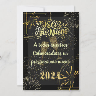 Greeting New Year's elegant golden tones Holiday Card