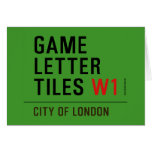 Game Letter Tiles  Greeting/note cards