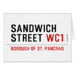 Sandwich Street  Greeting/note cards