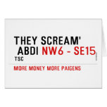 THEY SCREAM'  ABDI  Greeting/note cards