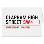CLAPHAM HIGH STREET  Greeting/note cards