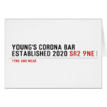 YOUNG'S CORONA BAR established 2020  Greeting/note cards