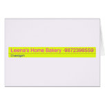Leena's Home Bakery  Greeting/note cards