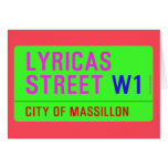 lyricas Street  Greeting/note cards