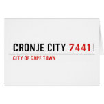 Cronje City  Greeting/note cards