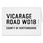 VICARAGE ROAD  Greeting/note cards