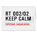 RT 002/02 KEEP CALM  Greeting/note cards