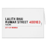 LALITH BHAI KUMAR STREET  Greeting/note cards