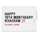 Happy 10th Monthsary Khaeram  Greeting/note cards