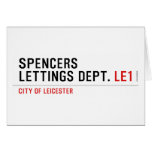 Spencers Lettings Dept.  Greeting/note cards