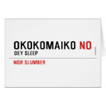 OKOKOMAIKO  Greeting/note cards