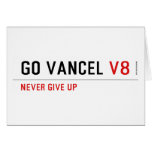 GO VANCEL  Greeting/note cards
