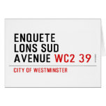 enquete  lons sud  avenue  Greeting/note cards