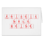 Periodic
 Table
 Writer  Greeting/note cards