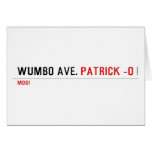 WUMBO AVE.  Greeting/note cards