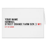 Your Name ishmael Street orange farm dzk 3  Greeting/note cards