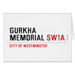 gurkha memorial  Greeting/note cards