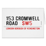 153 CROMWELL ROAD    Greeting/note cards