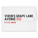 Vixen's Grape Lane  Avenue  Greeting/note cards