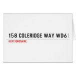 158 Coleridge Way  Greeting/note cards