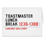 Toastmaster Lunch break  Greeting/note cards