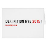 DEF:INITION NYE  Greeting/note cards
