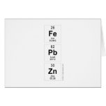 Fe
 Pb
 Zn  Greeting/note cards