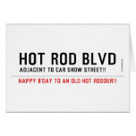 Hot Rod Blvd  Greeting/note cards