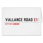 vallance road  Greeting/note cards