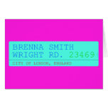 Brenna Smith Wright Rd.  Greeting/note cards