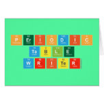 Periodic
 Table
 Writer  Greeting/note cards