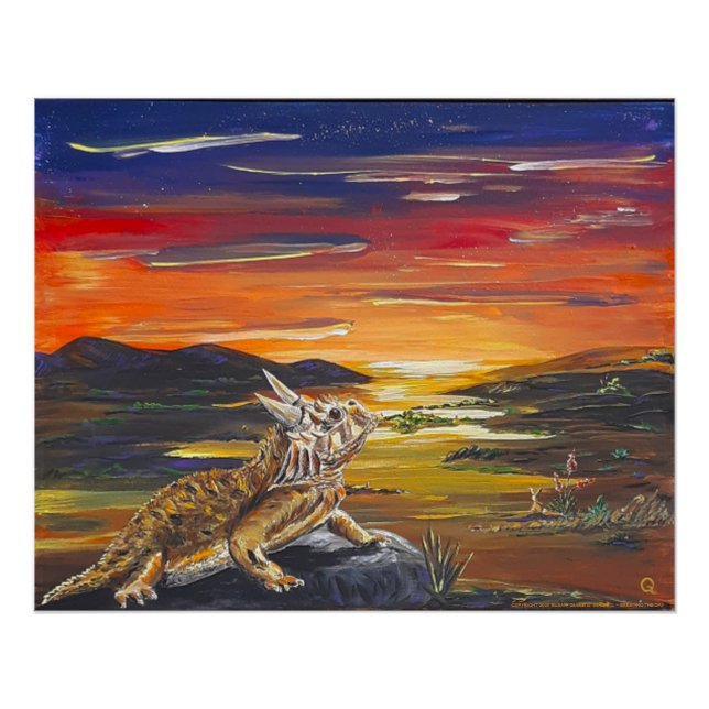 Greeting the Day - horned toad print (Front)