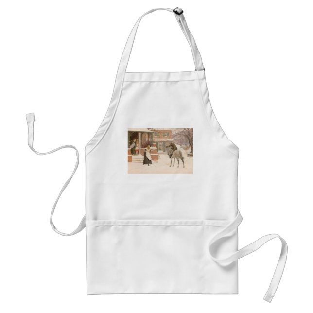 Greeting the Postman by Robert Walker Macbeth Adult Apron (Front)