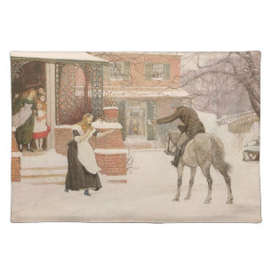 Greeting the Postman by Robert Walker Macbeth Cloth Placemat