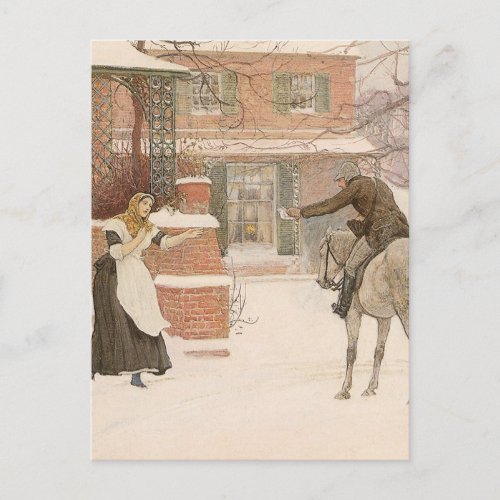 Greeting the Postman by Robert Walker Macbeth Postcard