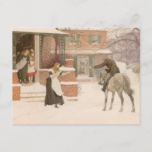 Greeting the Postman by Robert Walker Macbeth Postcard