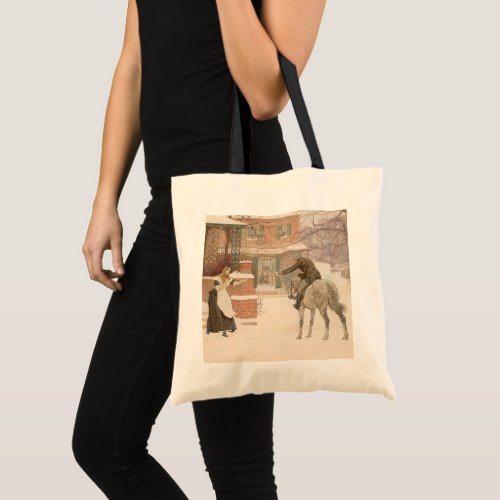 Greeting the Postman by Robert Walker Macbeth Tote Bag