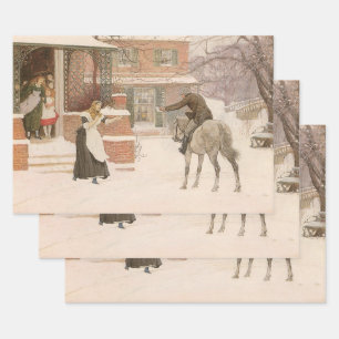 Greeting the Postman by Robert Walker Macbeth Wrapping Paper Sheets