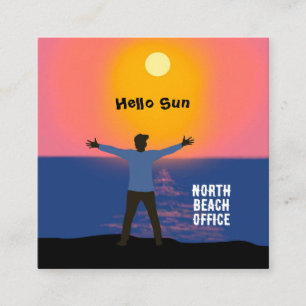 Greeting to the Sun Custom Square Business Card