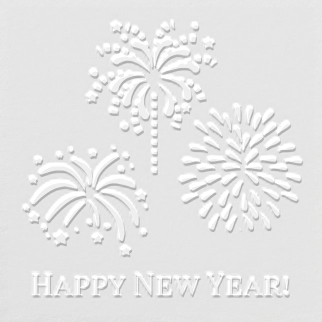 Greeting with Fireworks #2 Happy New Year Embosser (Design)