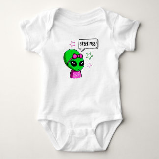 Greetings Alien Baby Girl Baby Bodysuit
