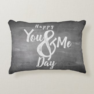 Greetings anniversary in chalkboard look accent pillow
