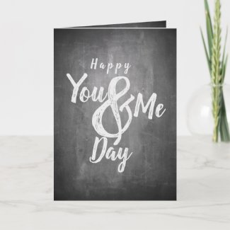 Greetings anniversary in chalkboard look card